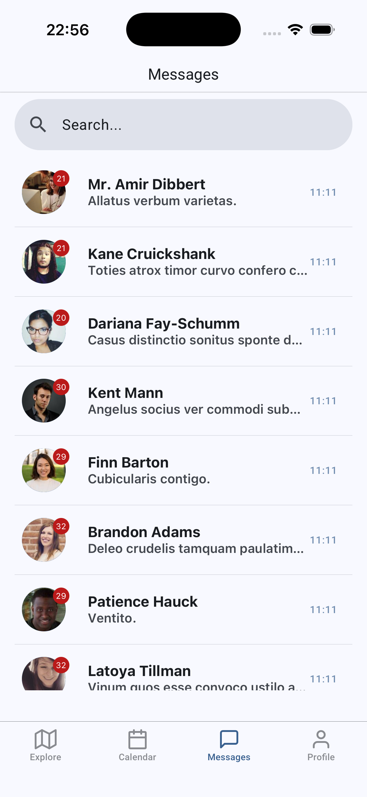 Tela do app: Chat with the team